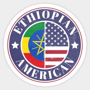 Proud Ethiopian-American Badge - Ethiopia Flag Sticker